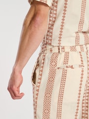 South Beach Red Jacquard 100% Cotton Shorts - Image 4 of 4