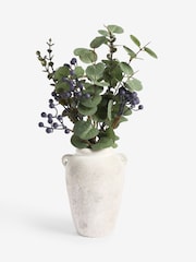 Blue Artificial Winter Arrangement in Lydford Vase - Image 1 of 4