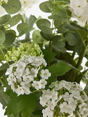White Artificial Hydrangea Arrangement in Vase - Image 2 of 4