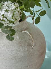 White Artificial Hydrangea Arrangement in Vase - Image 4 of 4