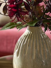 Red/Purple Artificial Dark Floral Arrangement in Ceramic Vase - Image 2 of 4