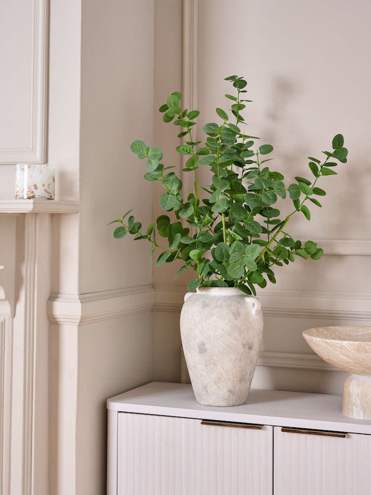 Green Round Leaf Artificial Eucylptus (3 Stems) - Image 3 of 5