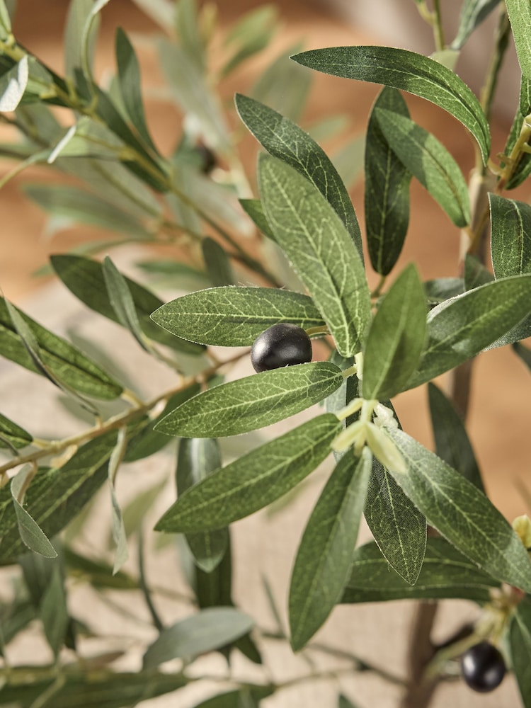 Green Large Artificial Potted Olive Tree - Image 3 of 5