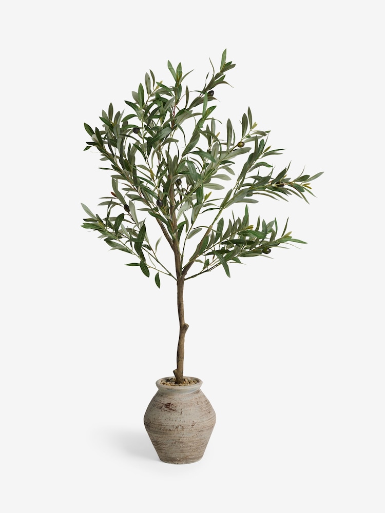 Green Large Artificial Potted Olive Tree - Image 4 of 5
