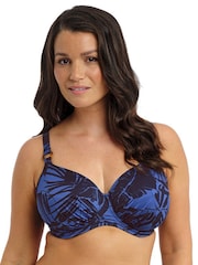 Fantasie Blue Malabar Coast Underwire Gathered Full Cup Bikini Top - Image 3 of 6