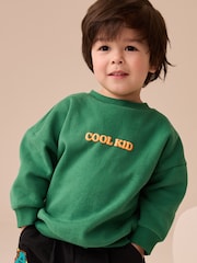 Green/Orange Printed Crew Neck Jersey Sweatshirt (3mths-7yrs) - Image 1 of 3