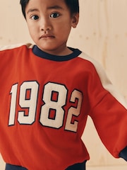 Red 1982 Appliqué Crew Neck Jersey Sweatshirt (3mths-7yrs) - Image 1 of 8