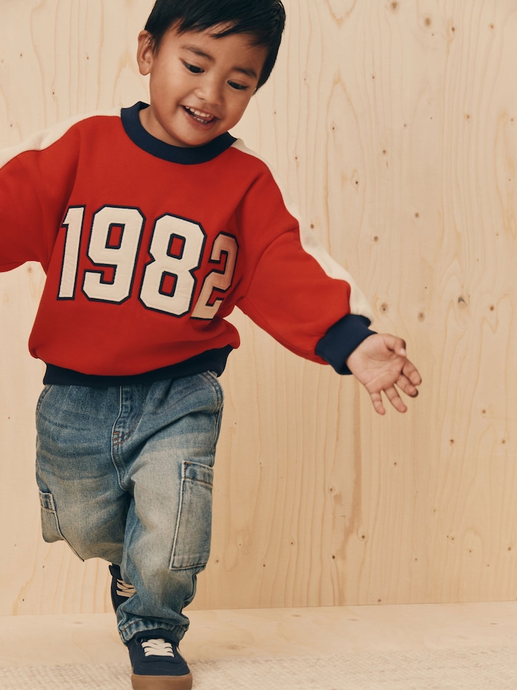 Red 1982 Appliqué Crew Neck Jersey Sweatshirt (3mths-7yrs) - Image 2 of 8
