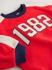 Red 1982 Appliqué Crew Neck Jersey Sweatshirt (3mths-7yrs) - Image 8 of 8