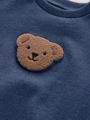 Navy Blue Bear Crew Neck Cotton Sweatshirt (3mths-7yrs) - Image 3 of 4