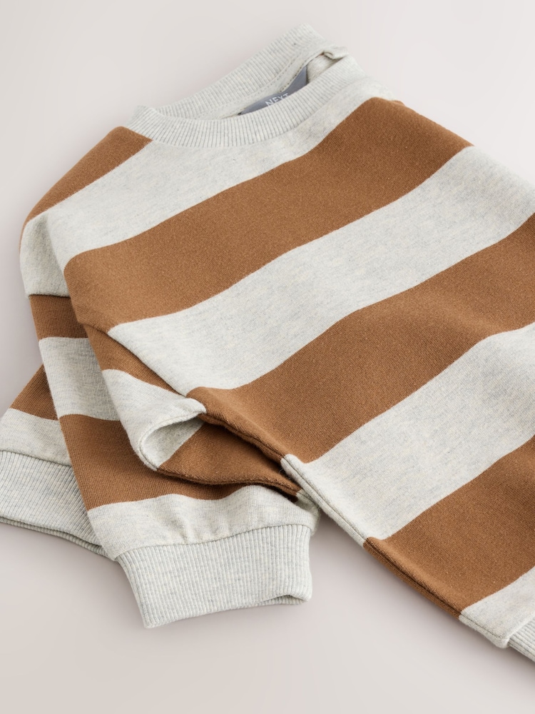 Chocolate Brown/Ecru All-Over Print Crew Neck Sweatshirt (3mths-7yrs) - Image 4 of 4 Chocolate Brown/Ecru All-Over Print Crew Neck Sweatshirt (3mths-7yrs) - Image 4 of 4