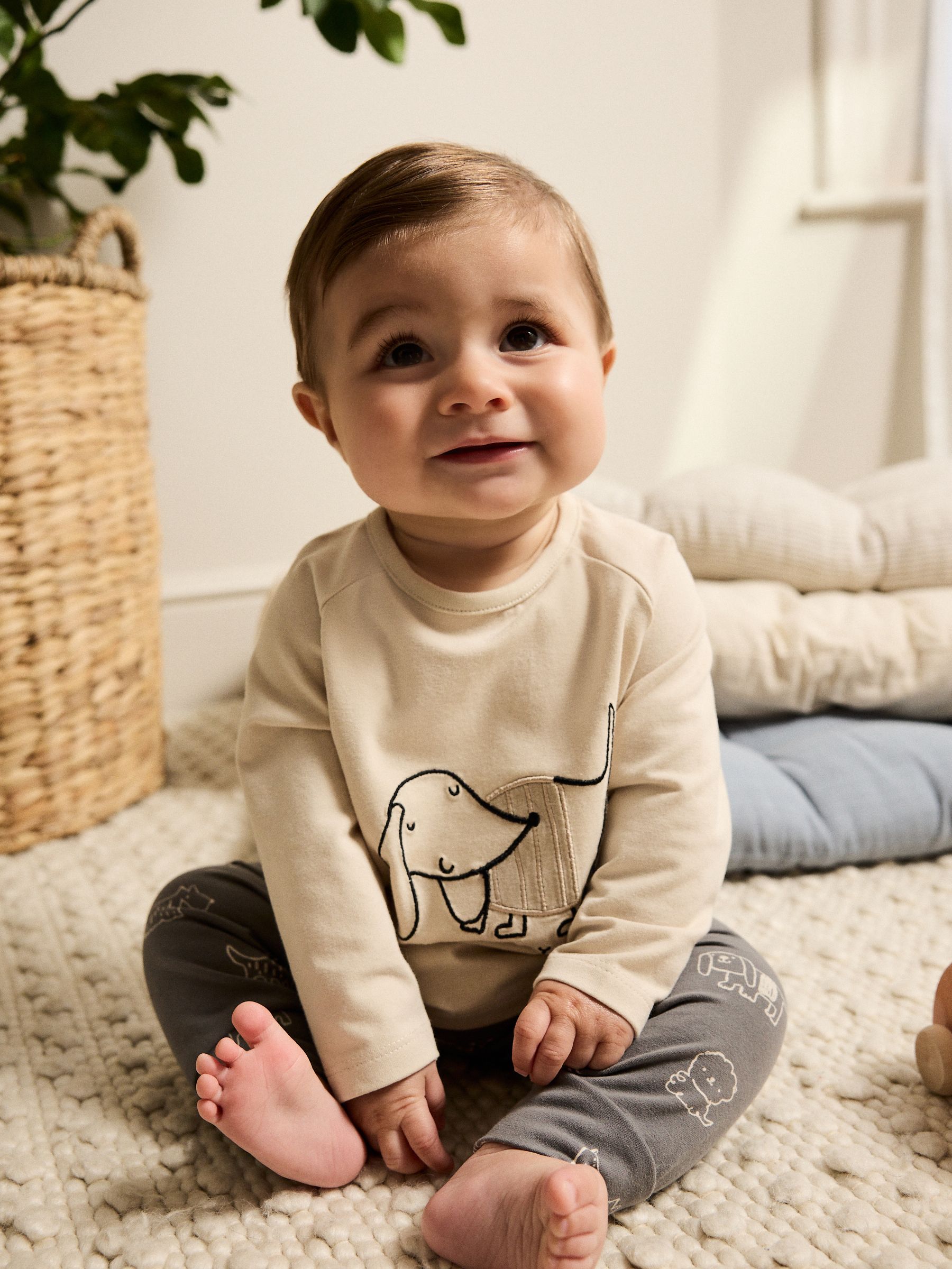 Buy Monochrome Dog Baby Top and Leggings Set 2 Piece (0mths-3yrs