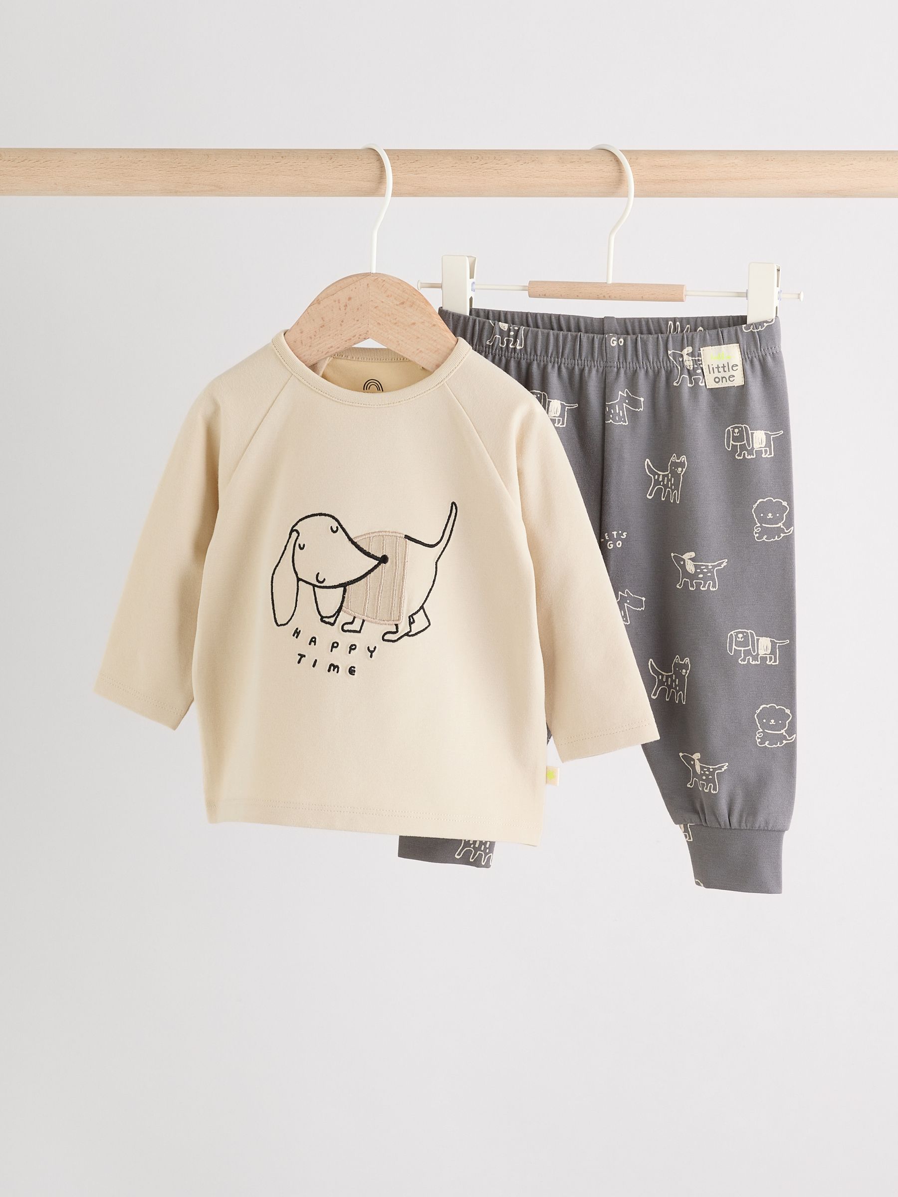 Buy Monochrome Dog Baby Top and Leggings Set 2 Piece (0mths-3yrs