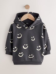 أسود/أبيض - Long Sleeve Printed Hoodie (3mths-7yrs) - صورة 1 من 4