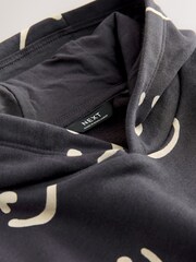 أسود/أبيض - Long Sleeve Printed Hoodie (3mths-7yrs) - صورة 3 من 4