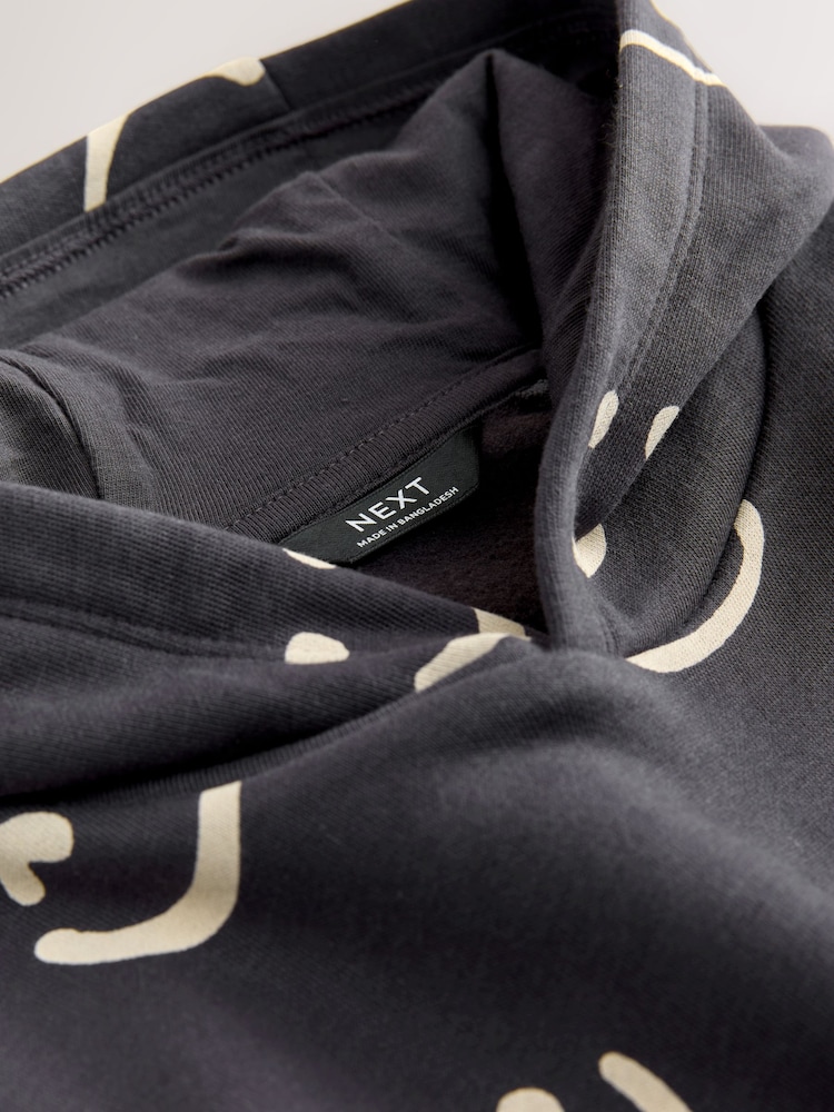Black/White Long Sleeve Printed Hoodie (3mths-7yrs) - Image 4 of 4