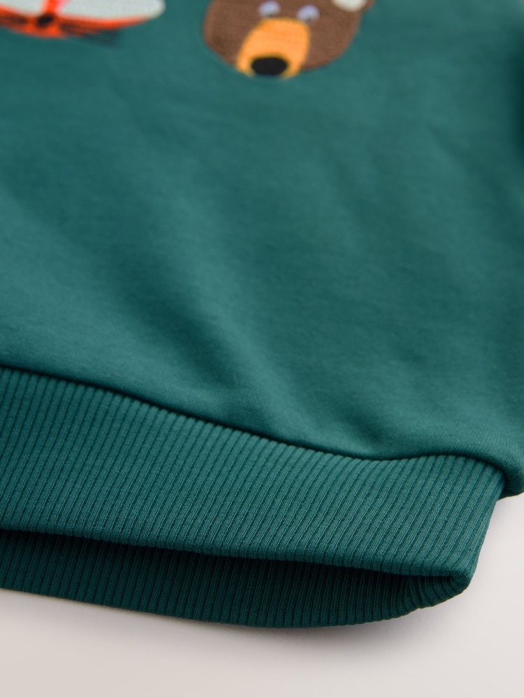 Colour block verde - Long Sleeve Applique Hoodie (3mths-7yrs) - Imagen 4 de 4