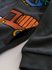 Navy All-Over Print Zip Through Hoodie (3mths-7yrs) - Image 4 of 4