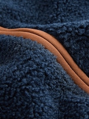 Navy Blue Hooded Fleece Zip Through Jacket (3mths-7yrs) - Image 3 of 4