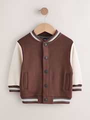 Chocolate Brown Jersey Bomber Jacket (3mths-7yrs) - Image 1 of 4