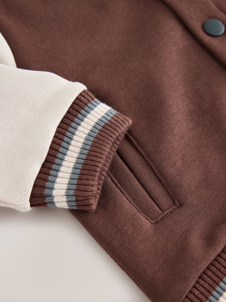 Chocolate Brown Jersey Bomber Jacket (3mths-7yrs) - Image 4 of 4