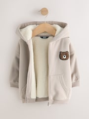 Stone Borg Lined Zip Through Hoodie (3mths-7yrs) - Image 6 of 10