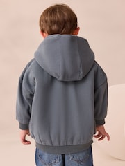 Charcoal Grey Borg Lined Zip Through Hoodie (3mths-7yrs) - Image 3 of 4