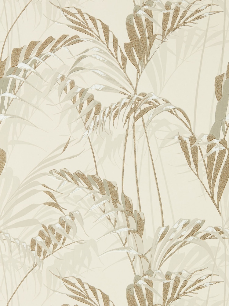 Sanderson Linen Gilver Palm House Wallpaper Sample - Image 1 of 1