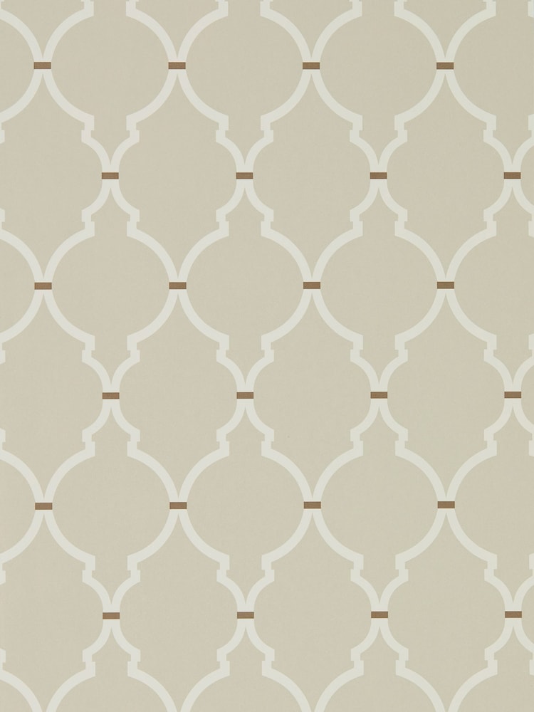 Sanderson Linen Cream Empire Trellis Wallpaper Sample - Image 1 of 1