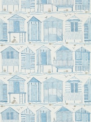 Sanderson Marine Home Beach Huts Wallpaper Sample - Image 1 of 1
