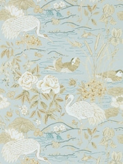 Sanderson Sky Honey Crane Frog Wallpaper Sample - Image 1 of 2