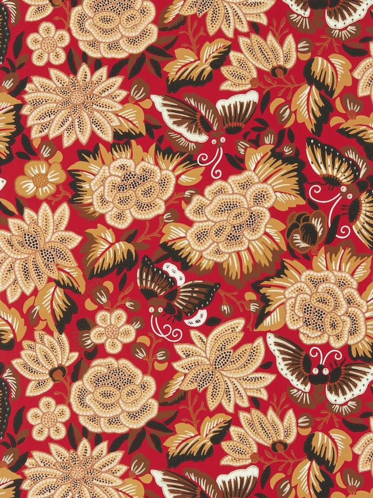 Sanderson Cinnabar Ink Black Amar Butterfly Wallpaper Sample - Image 1 of 1