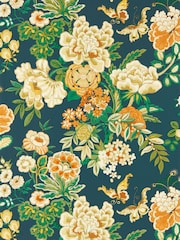 Sanderson Midnight Apricot Emperor Peony Wallpaper Sample - Image 1 of 1