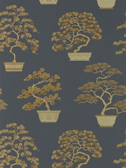 Sanderson Ink Black Gold Penjing Wallpaper Sample - Image 1 of 1