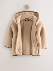 Tan Brown Hooded Fleece Zip Through Jacket (3mths-7yrs) - Image 7 of 9