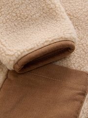 Tan Brown Hooded Fleece Zip Through Jacket (3mths-7yrs) - Image 8 of 9