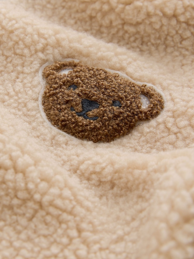 Tan Brown Hooded Fleece Zip Through Jacket (3mths-7yrs) - Image 9 of 9