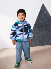Blue/White Patterned Zip Through Fleece (3mths-7yrs) - Image 2 of 9