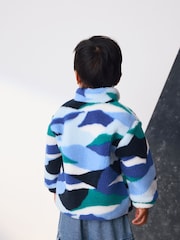 Blue/White Patterned Zip Through Fleece (3mths-7yrs) - Image 3 of 9