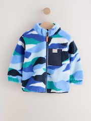 Blue/White Patterned Zip Through Fleece (3mths-7yrs) - Image 5 of 9