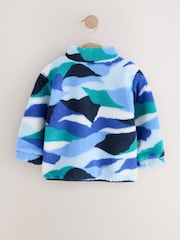 Blue/White Patterned Zip Through Fleece (3mths-7yrs) - Image 6 of 9