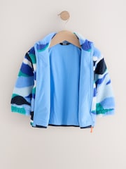 Blue/White Patterned Zip Through Fleece (3mths-7yrs) - Image 7 of 9
