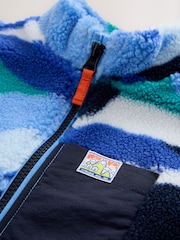 Blue/White Patterned Zip Through Fleece (3mths-7yrs) - Image 8 of 9
