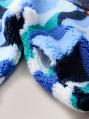 Blue/White Patterned Zip Through Fleece (3mths-7yrs) - Image 9 of 9