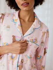 Chelsea Peers Pink Print Long Pyjamas Set - Image 2 of 5