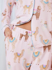 Chelsea Peers Pink Print Long Pyjamas Set - Image 4 of 5