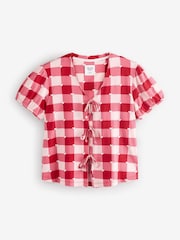 Chelsea Peers Red Gingham Heart Print Long Pyjama Set - Image 7 of 8