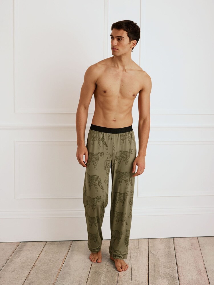 ירוק - מכנסי פיג'מות - Chelsea Peers סט פיג'מה קצר עם הדפס טיגריס - תמונה 1 מתוך 5 ירוק - מכנסי פיג'מות - Chelsea Peers סט פיג'מה קצר עם הדפס טיגריס - תמונה 1 מתוך 5