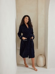 Chelsea Peers Blue 100% Cotton Towelling Dressing Gown - Image 1 of 5