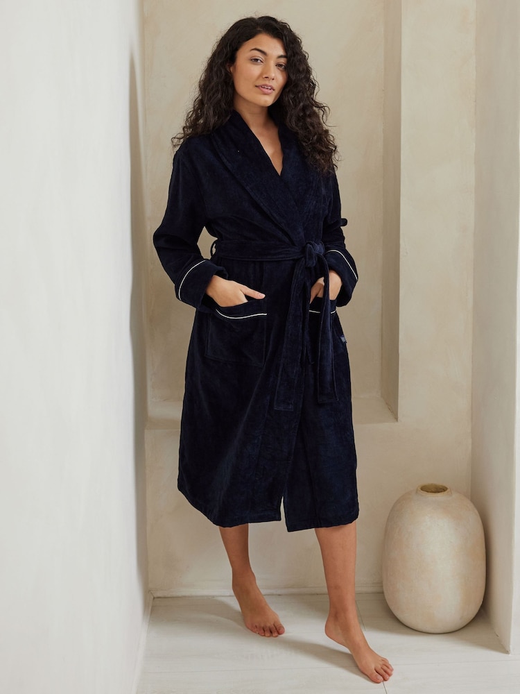 Azul - Chelsea Peers 100% Cotton Towelling Dressing Gown - Imagen 1 de 5 Azul - Chelsea Peers 100% Cotton Towelling Dressing Gown - Imagen 1 de 5